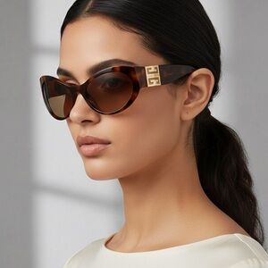 New! Givenchy Elegant Tortoise Shell Sunglasses, GV40073I 53E, Authentic